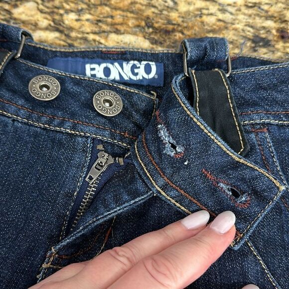 Bongo Dark Wash Cotton Blend Denim Suspender Capris Size 8F - Picture 7 of 13